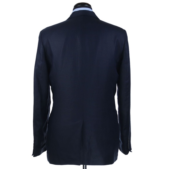 J Crew Irish Linen 3 Button Sport Coat Blue 40R - Picture 3 of 7